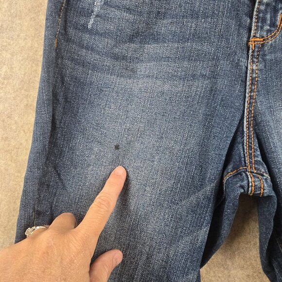 Scoop Womens Ankle Flare Distressed Jeans Size 8 Medium Wash Denim Raw Hem Style - Picture 5 of 10